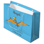 Niedlicher Pterodactylus-Cartoon Große Geschenktüte (Vorderseite Schrägansicht)