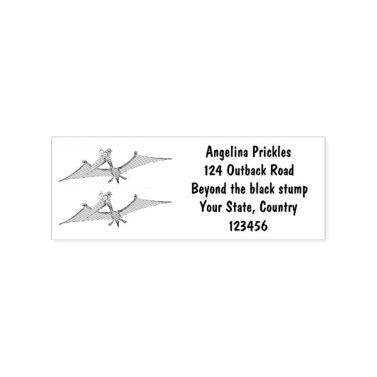 Niedlicher Pterodactylus-Cartoon Gummistempel (Prägung)