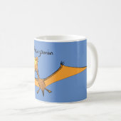 Niedlicher Pterodactylus-Cartoon Kaffeetasse (VorderseiteRechts)