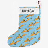 Niedlicher Pterodactylus-Cartoon Kleiner Weihnachtsstrumpf (Rückseite)