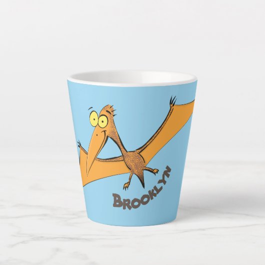Niedlicher Pterodactylus-Cartoon Milchtasse (Vorderseite)