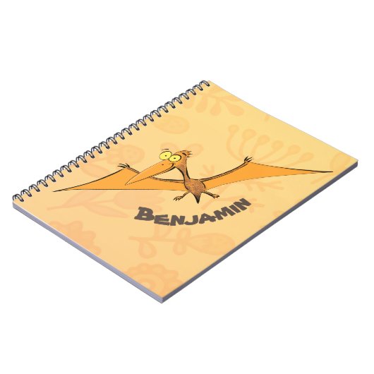 Niedlicher Pterodactylus-Cartoon Notizblock (Linke Seite)