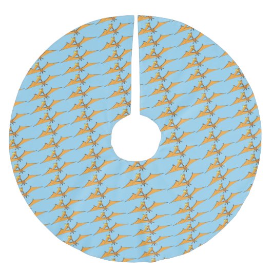 Niedlicher Pterodactylus-Cartoon Polyester Weihnachtsbaumdecke (Vorderseite)