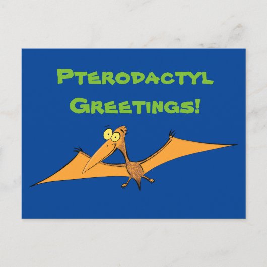 Niedlicher Pterodactylus-Cartoon Postkarte (Vorderseite)