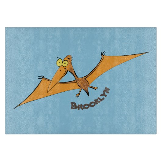 Niedlicher Pterodactylus-Cartoon Schneidebrett (Vorderseite)