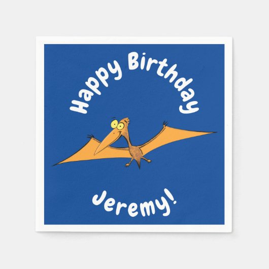 Niedlicher Pterodactylus-Cartoon Serviette (Vorderseite)