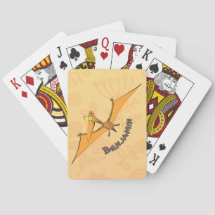 Niedlicher Pterodactylus-Cartoon Spielkarten