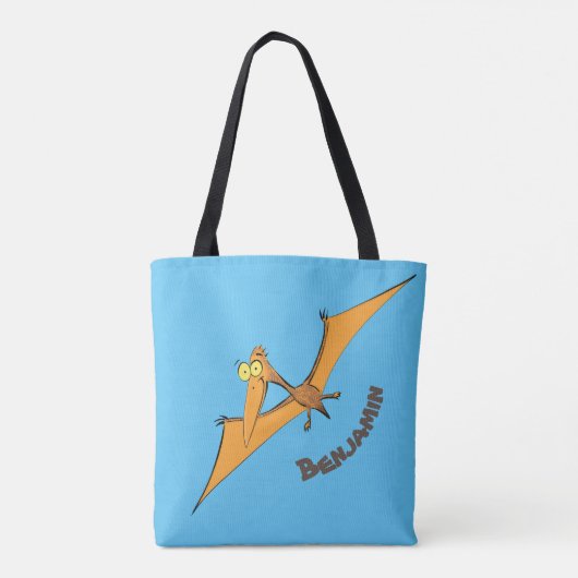 Niedlicher Pterodactylus-Cartoon Tasche (Rückseite)