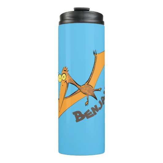 Niedlicher Pterodactylus-Cartoon Thermosbecher (Vorderseite)