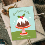 Niedlicher Pudding aus dem Mittelalter Weihnachtsk Feiertagspostkarte