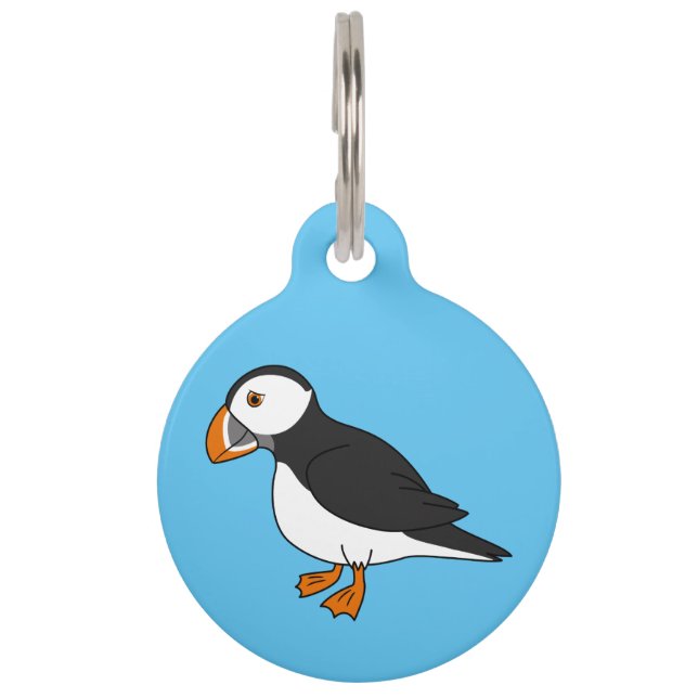 Niedlicher Puffin Haustiermarke (Vorderseite)