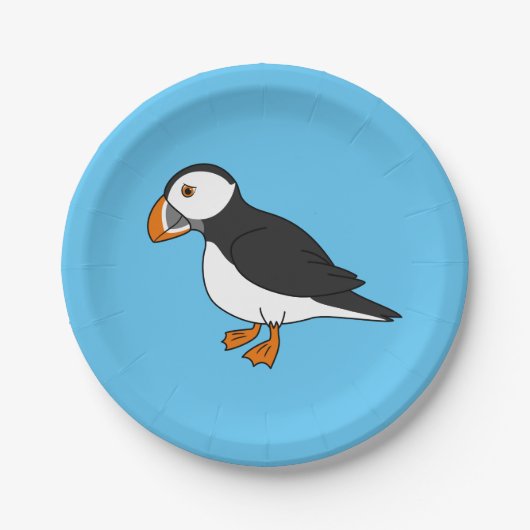 Niedlicher Puffin Pappteller (Vorderseite)