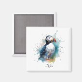 Niedlicher Puffsack in blau, anpassbar Magnet (Vorderseite/Rückseite)