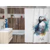 Niedlicher Puffsack in blau, individuell anpassbar Duschvorhang