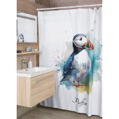 Niedlicher Puffsack in blau, individuell anpassbar Duschvorhang