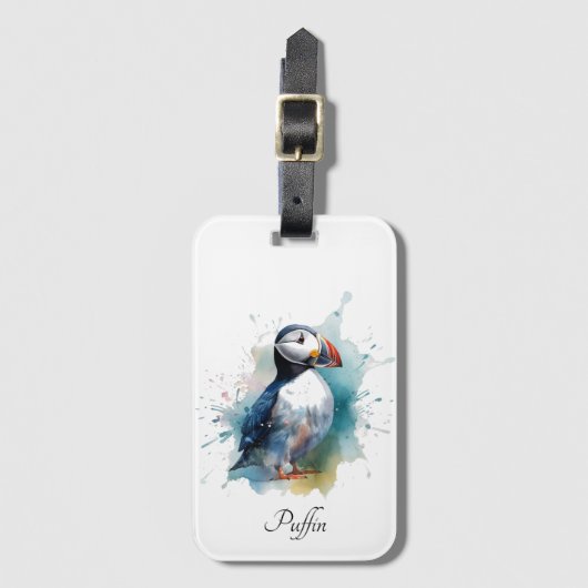 Niedlicher Puffsack in blauem Wasser Gepäckanhänger (Vorderseite Vertikal)