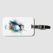 Niedlicher Puffsack in blauem Wasser Gepäckanhänger (Vorderseite (Horizontal))