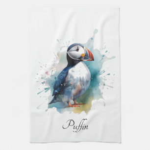 Niedlicher Puffsack in blauem Wasser Geschirrtuch