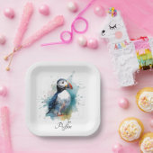 Niedlicher Puffsack in blauem Wasser Pappteller (Party)