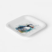 Niedlicher Puffsack in blauem Wasser Pappteller (Gewinkelt)