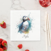 Niedlicher Puffsack in blauem Wasser Serviette (Beispiel)