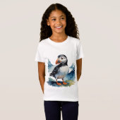 Niedlicher Puffvogel T-Shirt (Vorne ganz)