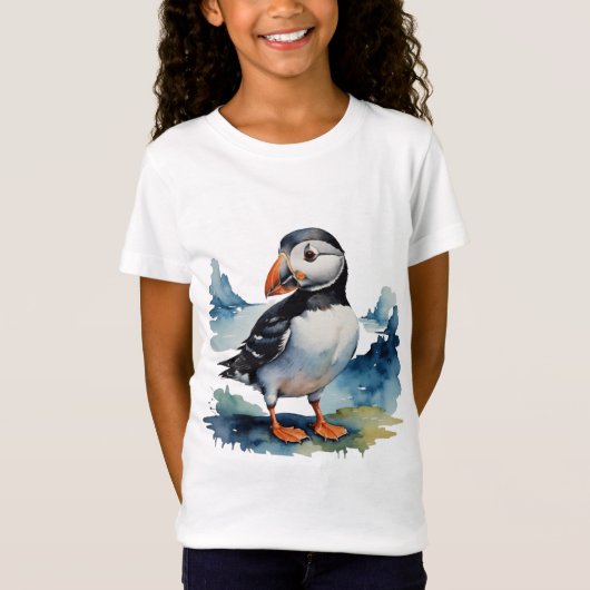 Niedlicher Puffvogel T-Shirt (Vorderseite)