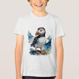 Niedlicher Puffvogel Tri-Blend Shirt