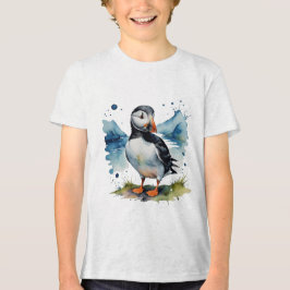 Niedlicher Puffvogel Tri-Blend Shirt