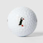 Niedlicher Puffvogel Wasserfarbe Golfball (Vorderseite)
