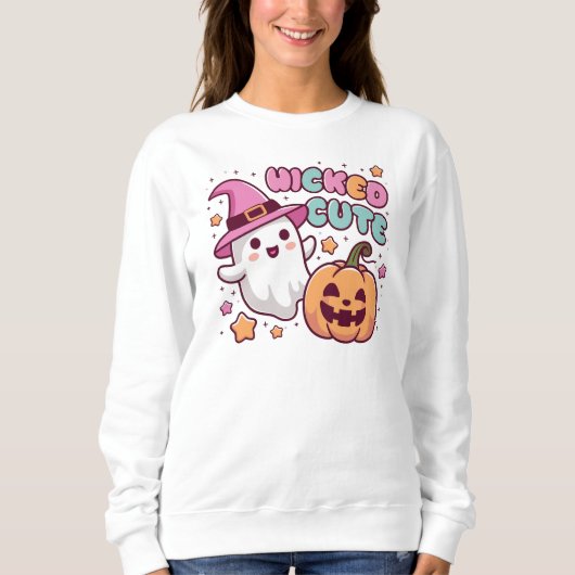 Niedlicher Pullo - Kawaii Ghost Halloween Sweatshirt (Vorderseite)