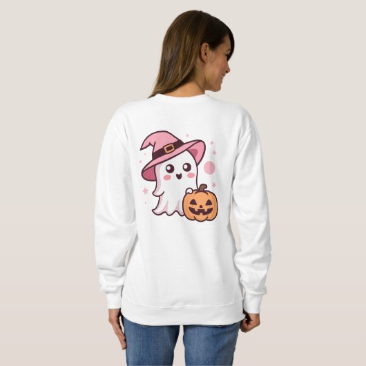 Niedlicher Pullo - Kawaii Ghost Halloween Sweatshirt (Schwarz voll)