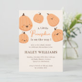 Niedlicher Pumpkin Fall Gender Neutral Baby Dusche Einladung (Stehend Vorderseite)