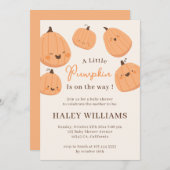 Niedlicher Pumpkin Fall Gender Neutral Baby Dusche Einladung (Vorne/Hinten)
