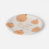 Niedlicher Pumpkin Fall Gender Neutral Baby Dusche Pappteller (Schrägansicht)