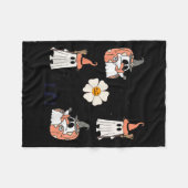Niedlicher Pumpkin Ghost Boat Fledermäuse Pattern Fleecedecke (Vorderseite (Horizontal))