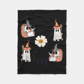 Niedlicher Pumpkin Ghost Boat Fledermäuse Pattern Fleecedecke (Vorderseite)