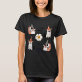 Niedlicher Pumpkin Ghost Boat Fledermäuse Pattern T-Shirt (Vorderseite)