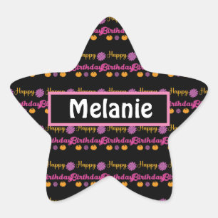 Niedlicher Pumpkin Happy Birthday Stern-Aufkleber