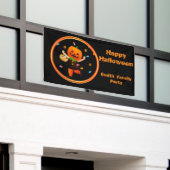 Niedlicher Pumpkin Head Trick oder Treater Hallowe Banner (Äußeres Gebäude)