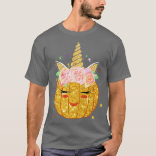 Niedlicher Pumpkin-Kostüm Unicorn-Gesicht Hallowee T-Shirt