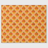 Niedlicher Pumpkin-Kuchen für Herbst-Geschenk Geschenkpapier (Flach)