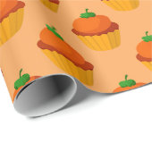 Niedlicher Pumpkin-Kuchen für Herbst-Geschenk Geschenkpapier (Rolleneckpunkt)