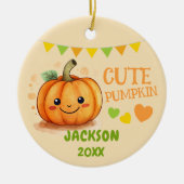 Niedlicher Pumpkin Maßgeschneiderter Ornament (Vorne)