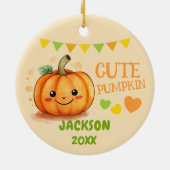 Niedlicher Pumpkin Maßgeschneiderter Ornament (Hinten)