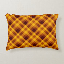 Niedlicher Pumpkin Orange Kariert Akzent Pillow Dekokissen