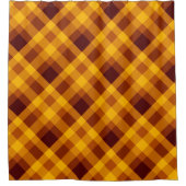 Niedlicher Pumpkin Orange Kariert Duschvorhang (Vorderseite)