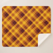 Niedlicher Pumpkin Orange Kariert Medium Sherpa Bl Sherpadecke (Vorderseite (Horizontal))