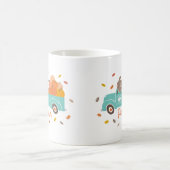 Niedlicher Pumpkin-Patchtruck mit Hund Kaffeetasse (Mittel)