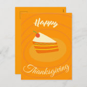 Niedlicher Pumpkin Pie Happy Thanksgiving Feiertagspostkarte (Vorne/Hinten)